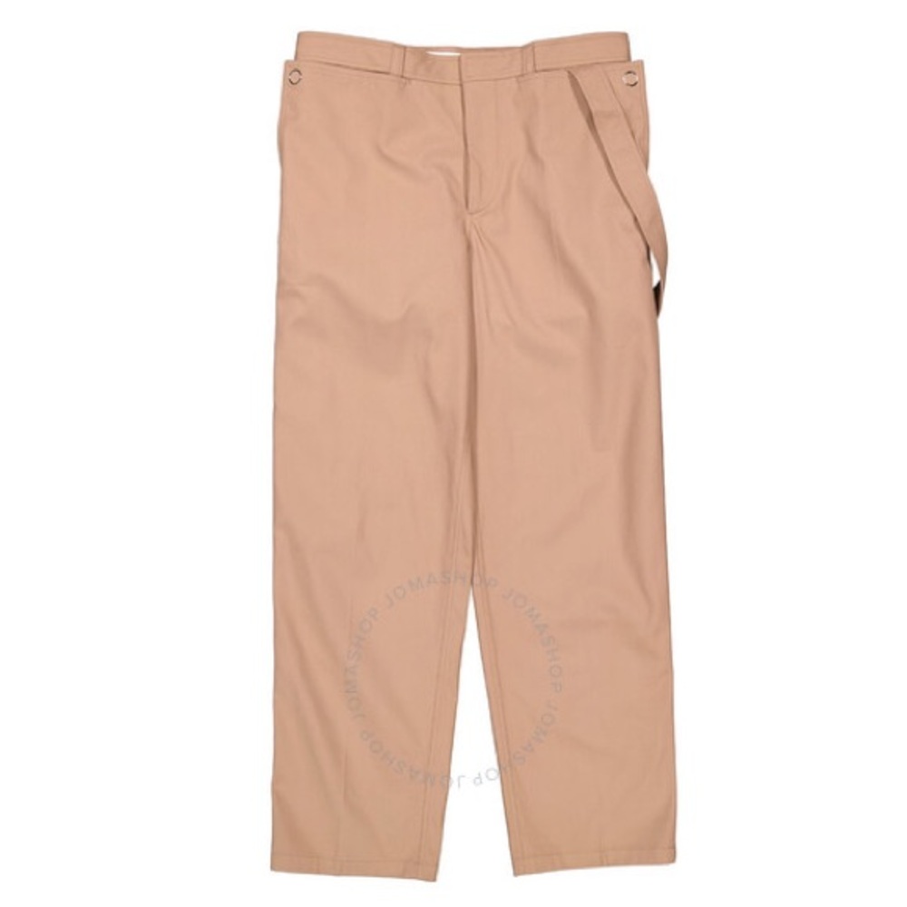 Like New BURBERRY Men's Strap Detail Cotton Trousers, Brand Size 46 in Desert